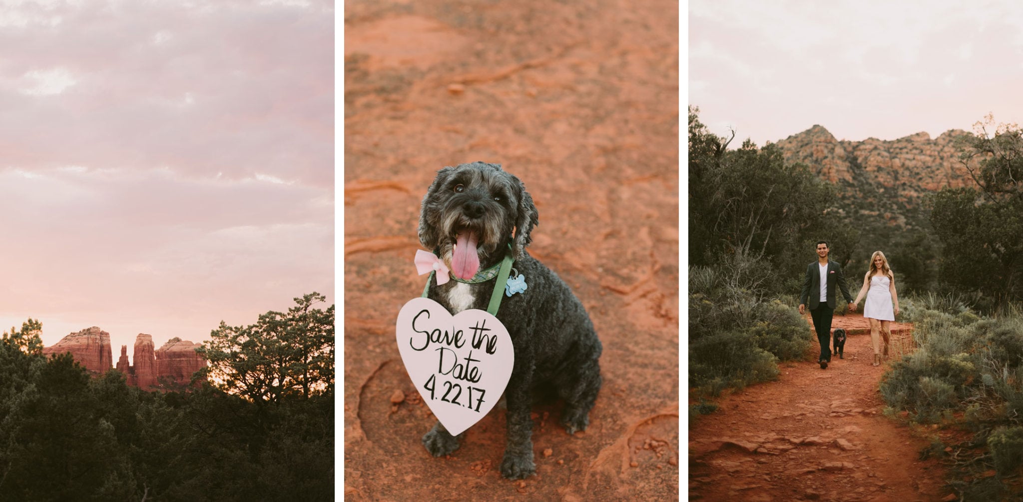 Sedona Wedding Photographer || Jane in the Woods at Cathedral Rock Sunset for engagement photos
