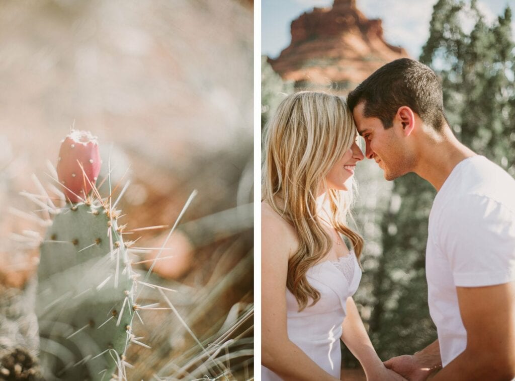 Sedona Wedding Photographer || Jane in the Woods at Cathedral Rock Sunset for engagement photos
