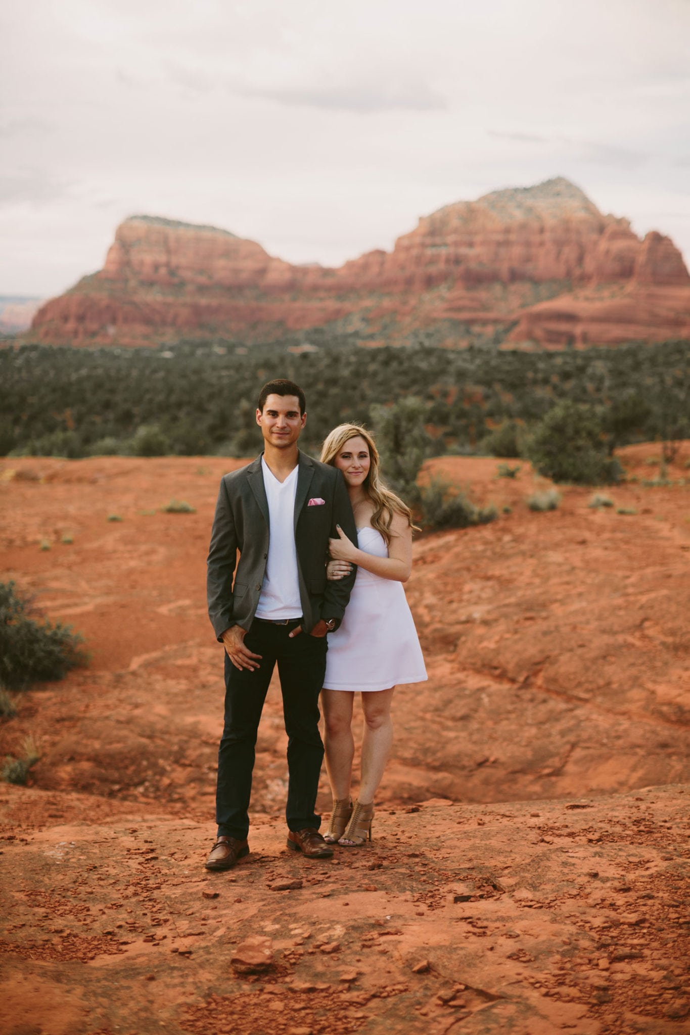 Sedona Wedding Photographer || Jane in the Woods at Cathedral Rock Sunset for engagement photos